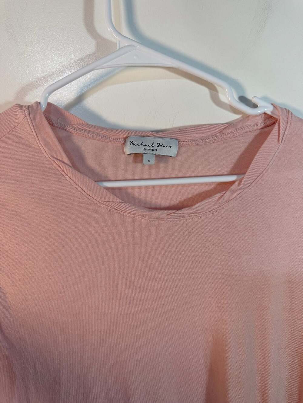 Michael Stars Women's Pink Cotton Short Sleeve Crew Neck T-Shirt Size S - Picture 3 of 6